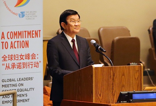 ປະທານປະເທດເຈືອງເຕິ໋ນຊາງເຂົ້າຮ່ວມກອງປະຊຸມຄວາມສະເໝີພາບລະຫວ່າງຍິງຊາຍ